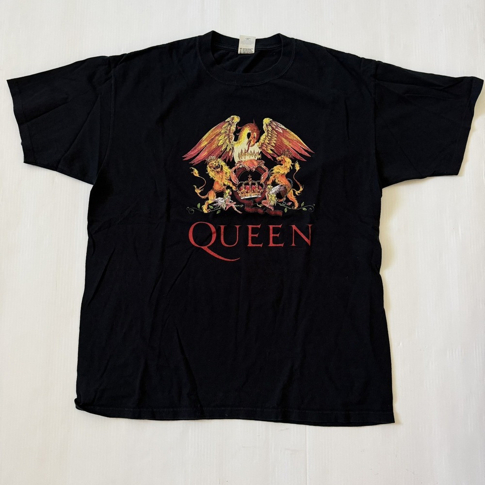 Vintage 2003 Queen Rock Band Double Sided T-Shirt XL Freddie Brian Roger John